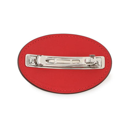 Hermes Barrette Evelyne PM Rouge Ladieu Silver Swift Hair Handbag Rouge Ladu