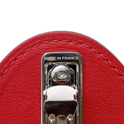 Hermes Barrette Evelyne PM Rouge Ladieu Silver Swift Hair Handbag Rouge Ladu