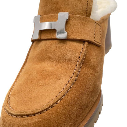 Hermes Mule Flor 60 Chevre Velour Sheepskin 37 Sandals