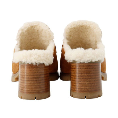 Hermes Mule Flor 60 Chevre Velour Sheepskin 37 Sandals