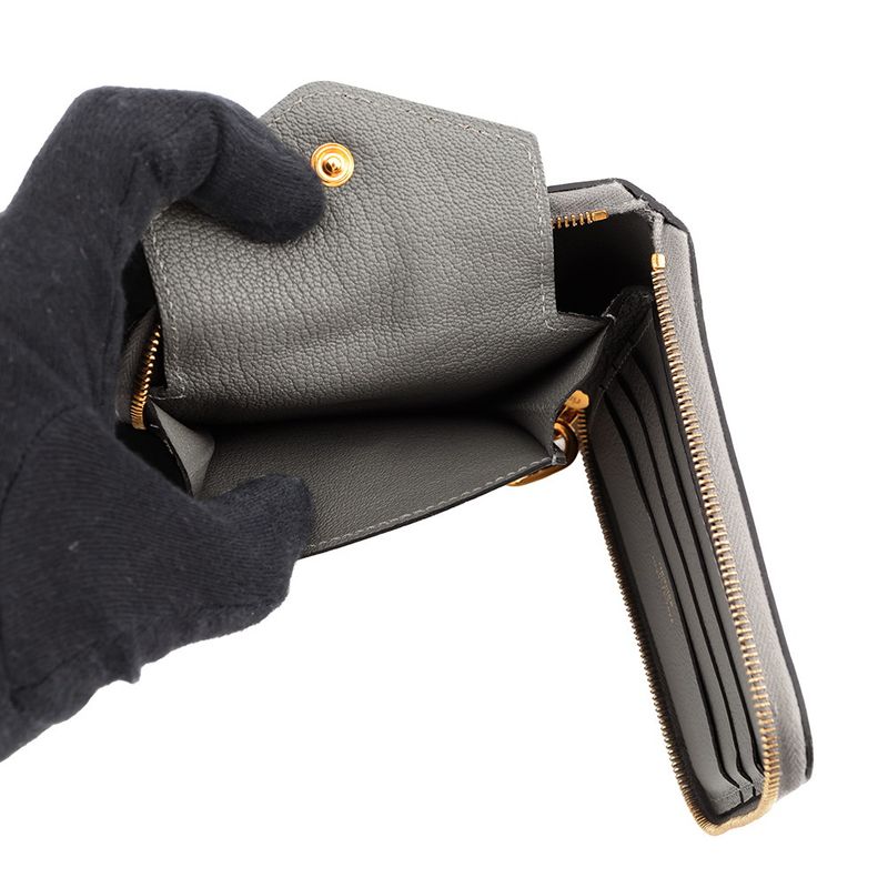 Hermes Bifold Wallet Zip Chaine D'ancre Grimeia Gold