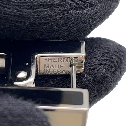 Hermes Earrings Single Black Silver Ear