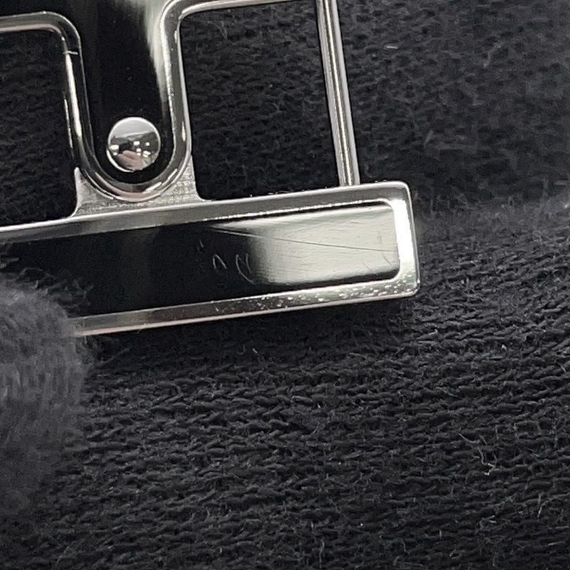 Hermes Earrings Single Black Silver Ear