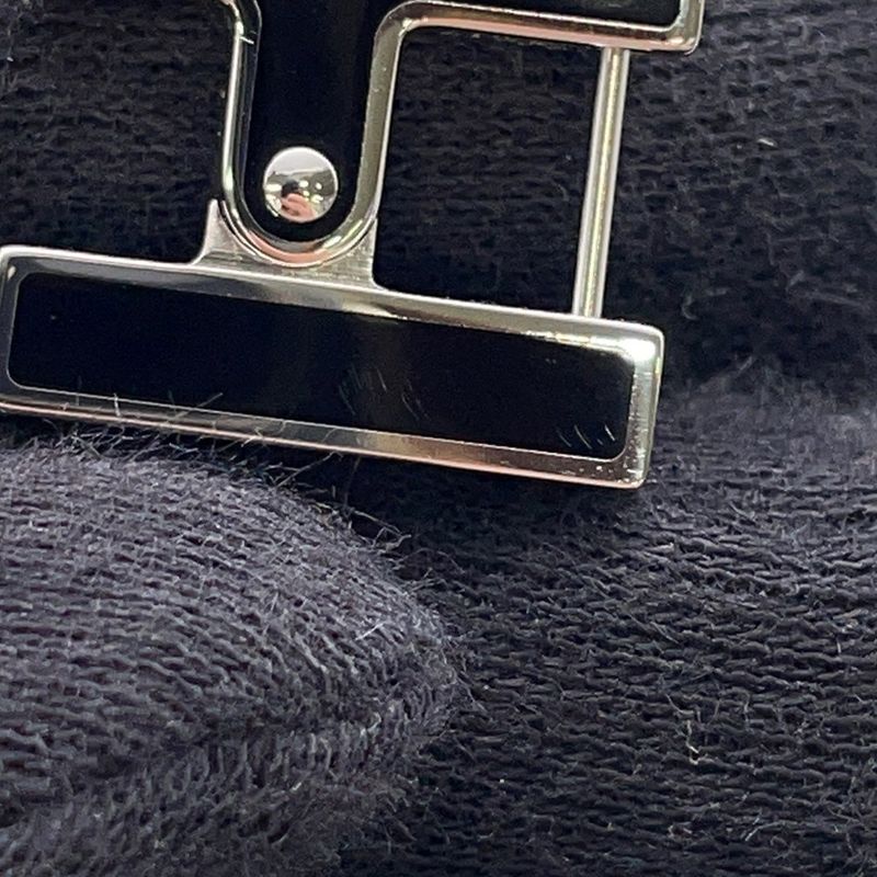Hermes Earrings Single Black Silver Ear