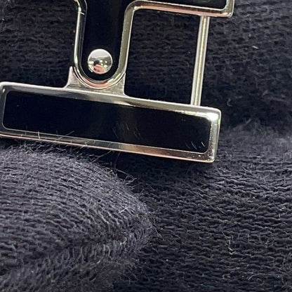 Hermes Earrings Single Black Silver Ear