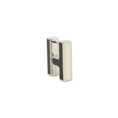 Hermes Earrings Single Black Silver Ear