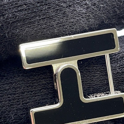 Hermes Earrings Single Black Silver Ear