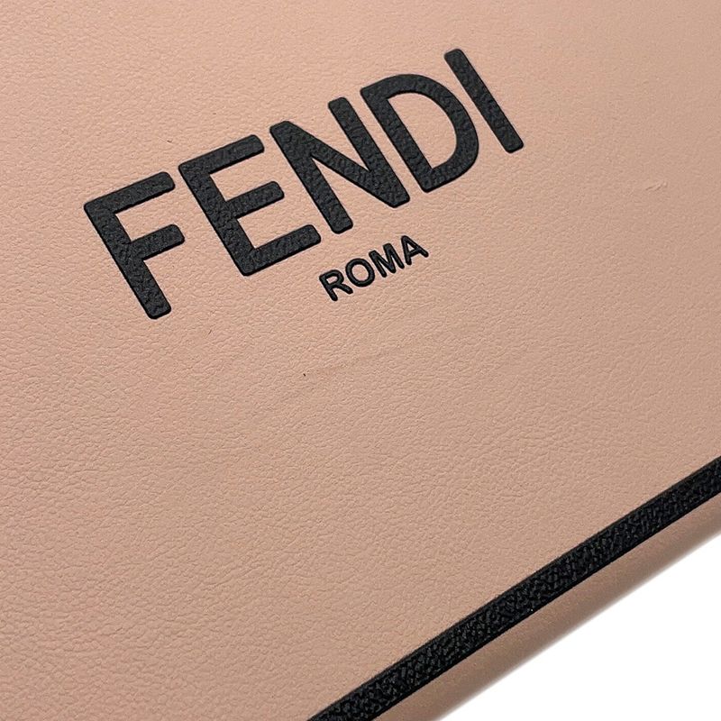 Fendi Shoulder Bag Box Oriental Logo Leather 2-Way
