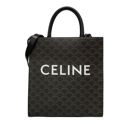 Celine Tote Vertical Cover Black Dark Brown