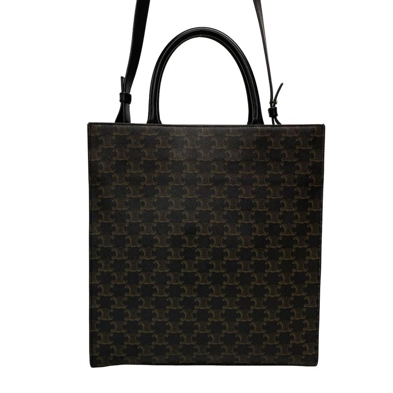 Celine Tote Vertical Cover Black Dark Brown