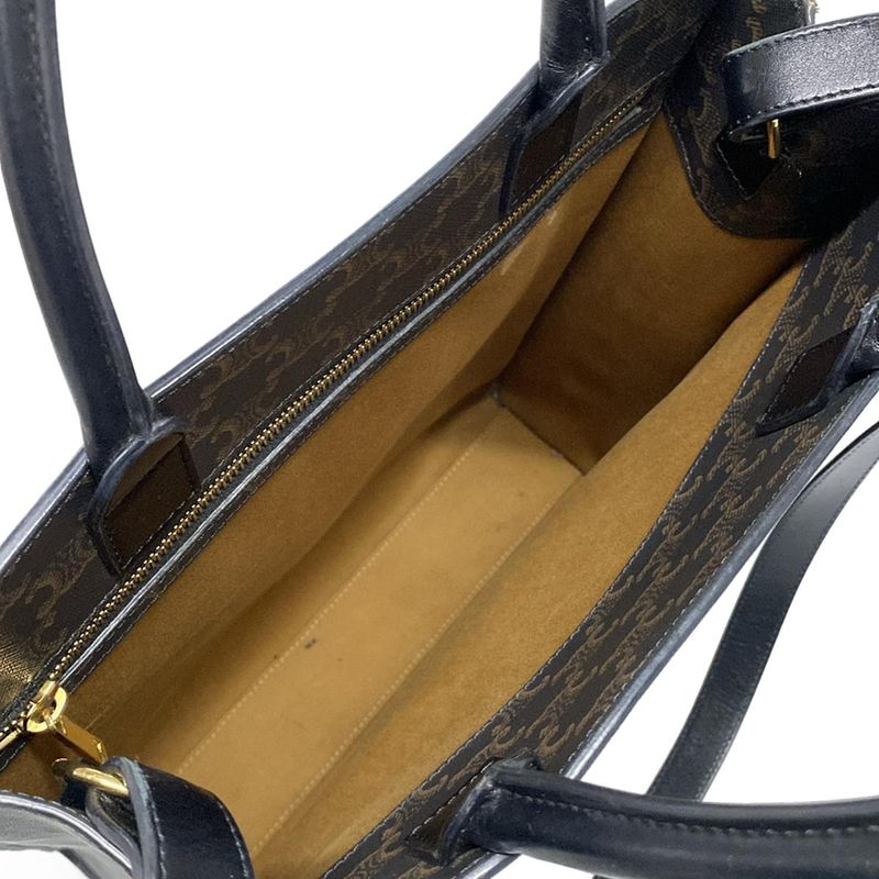 Celine Tote Vertical Cover Black Dark Brown