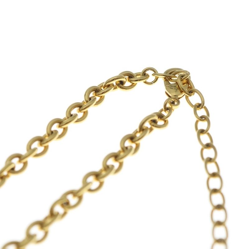 Chanel Lion CC Logo Pearl Chain Pendant Necklace Gold