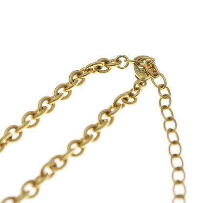 Chanel Lion CC Logo Pearl Chain Pendant Necklace Gold