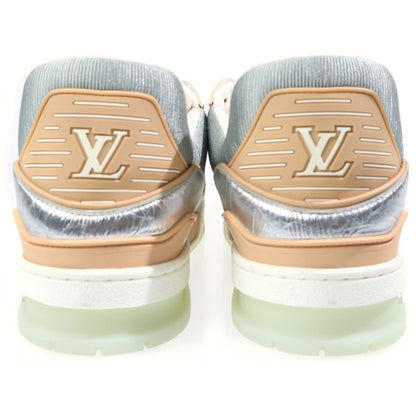 Louis Vuitton LV Trainer Leather Low Cut Sneakers Silver