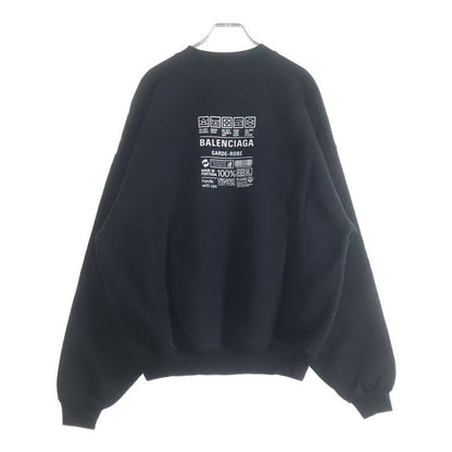 Balenciaga Back Print Crew Neck Sweatshirt Trainer Black Sneaker