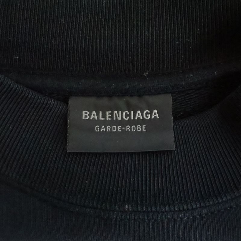 Balenciaga Back Print Crew Neck Sweatshirt Trainer Black Sneaker