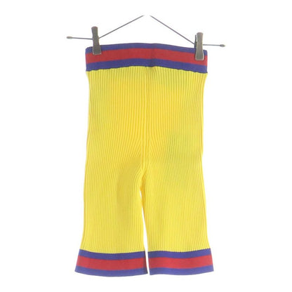 Gucci Stretch Viscose Short Knit Web Stripe Pants Yellow