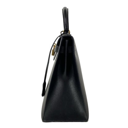 Hermes Handbag Kelly 32 Black Sellier Gold