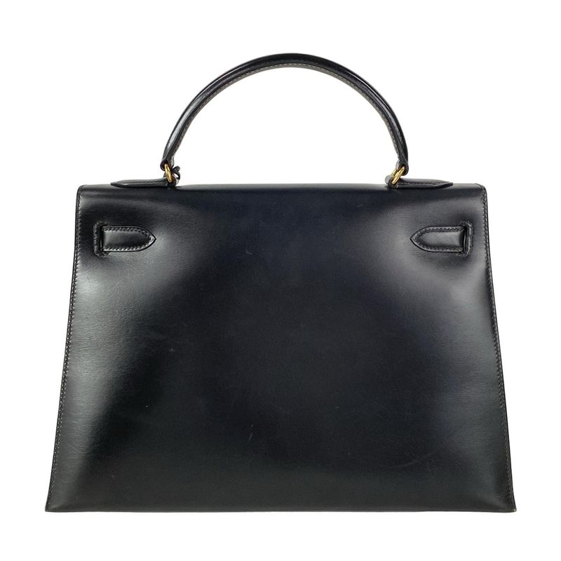 Hermes Handbag Kelly 32 Black Sellier Gold