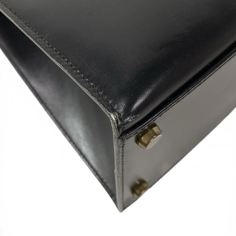 Hermes Handbag Kelly 32 Black Sellier Gold