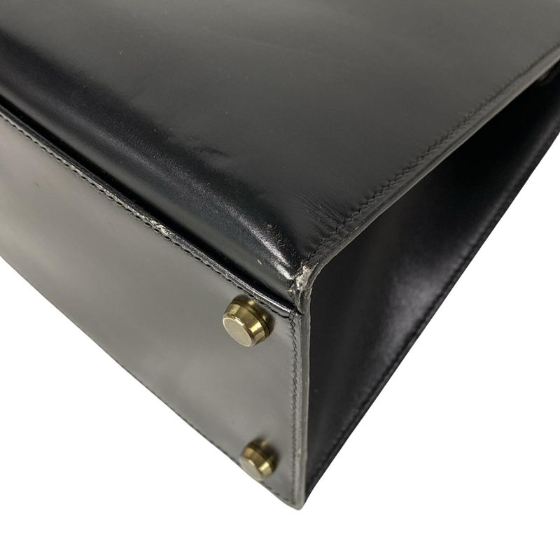 Hermes Handbag Kelly 32 Black Sellier Gold