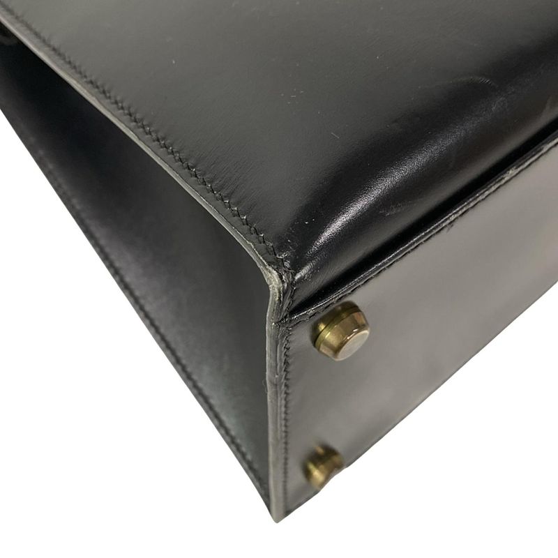 Hermes Handbag Kelly 32 Black Sellier Gold