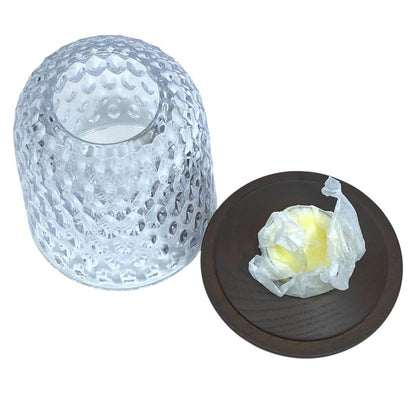 Hermes Saint Louis Folia Candle Holder PM Wood Glass