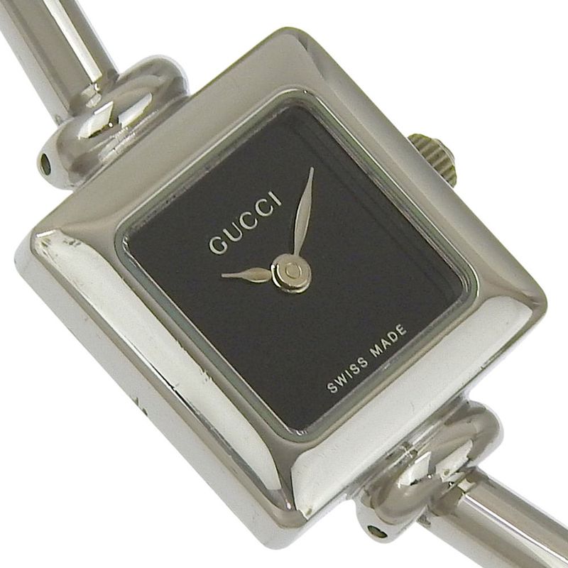 Gucci Stainless Steel Quartz Analog Display Black Dial Watch