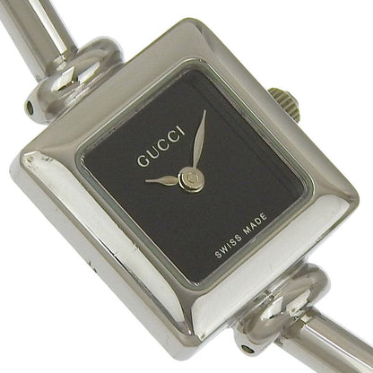 Gucci Stainless Steel Quartz Analog Display Black Dial Watch