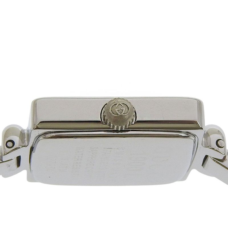 Gucci Stainless Steel Quartz Analog Display Black Dial Watch