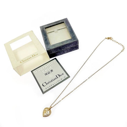 Dior Rhinestone Emblem Necklace