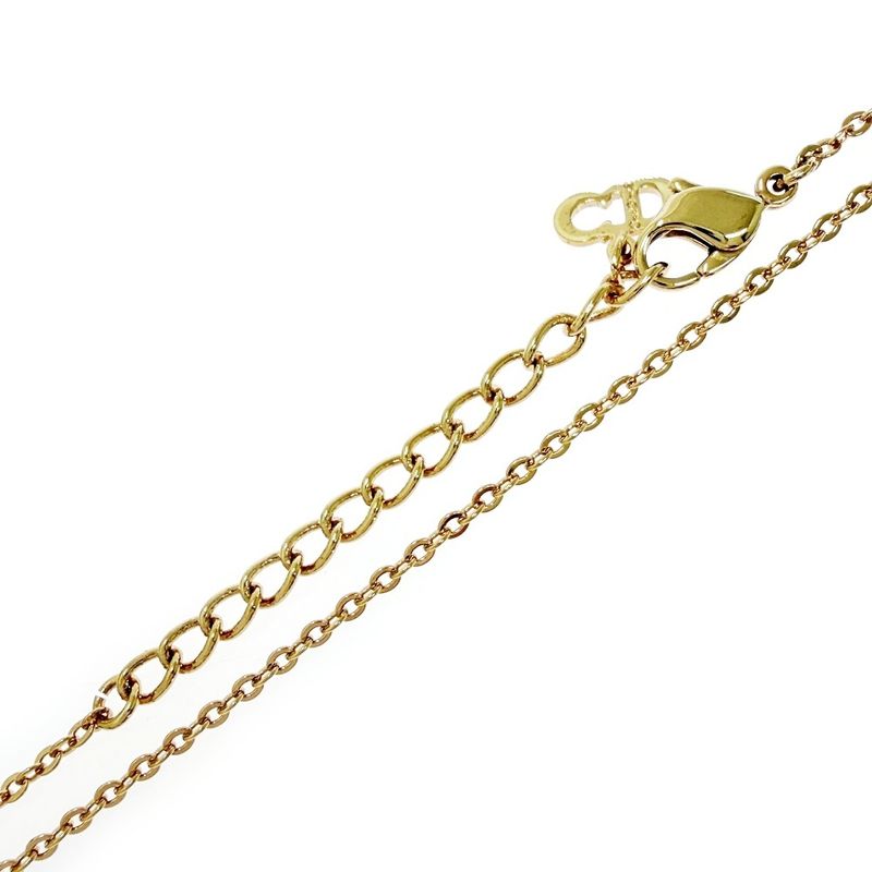 Dior Rhinestone Emblem Necklace