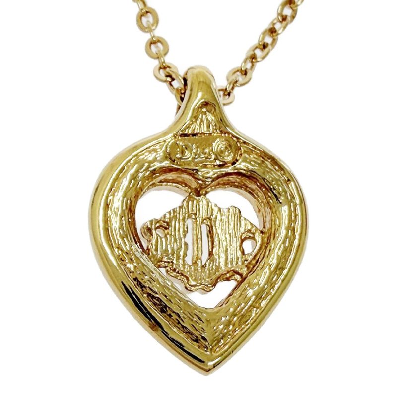 Dior Rhinestone Emblem Necklace