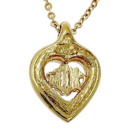 Dior Rhinestone Emblem Necklace