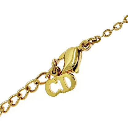 Dior Rhinestone Emblem Necklace