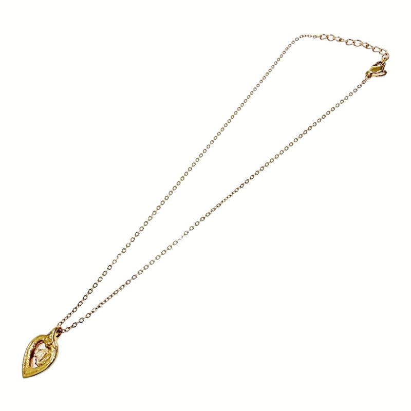 Dior Rhinestone Emblem Necklace