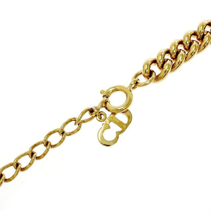 Dior Rhinestone Necklace Gold
