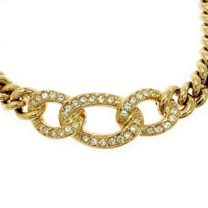 Dior Rhinestone Necklace Gold