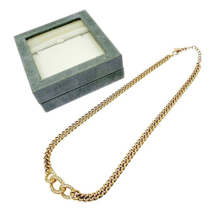 Dior Rhinestone Necklace Gold