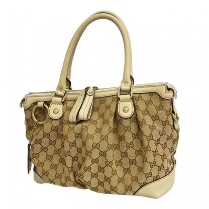 Gucci Handbag GG Canvas Beige Champagne Gold