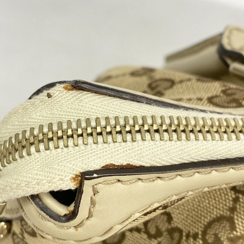Gucci Handbag GG Canvas Beige Champagne Gold