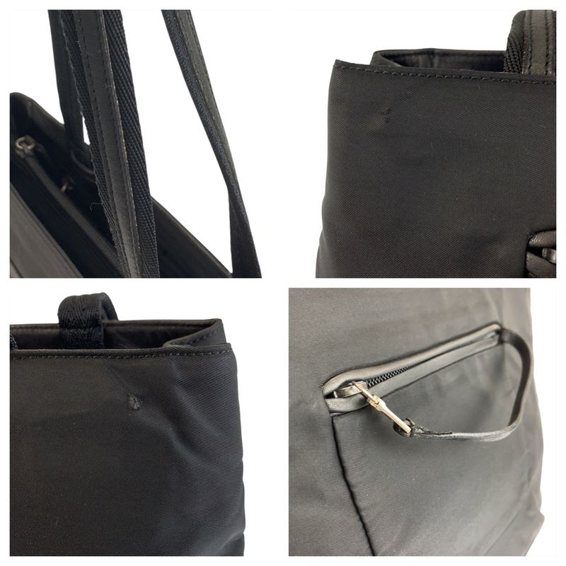 Prada Tessuto Black Silver Nylon Tote