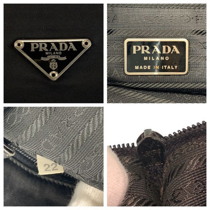 Prada Tessuto Black Silver Nylon Tote