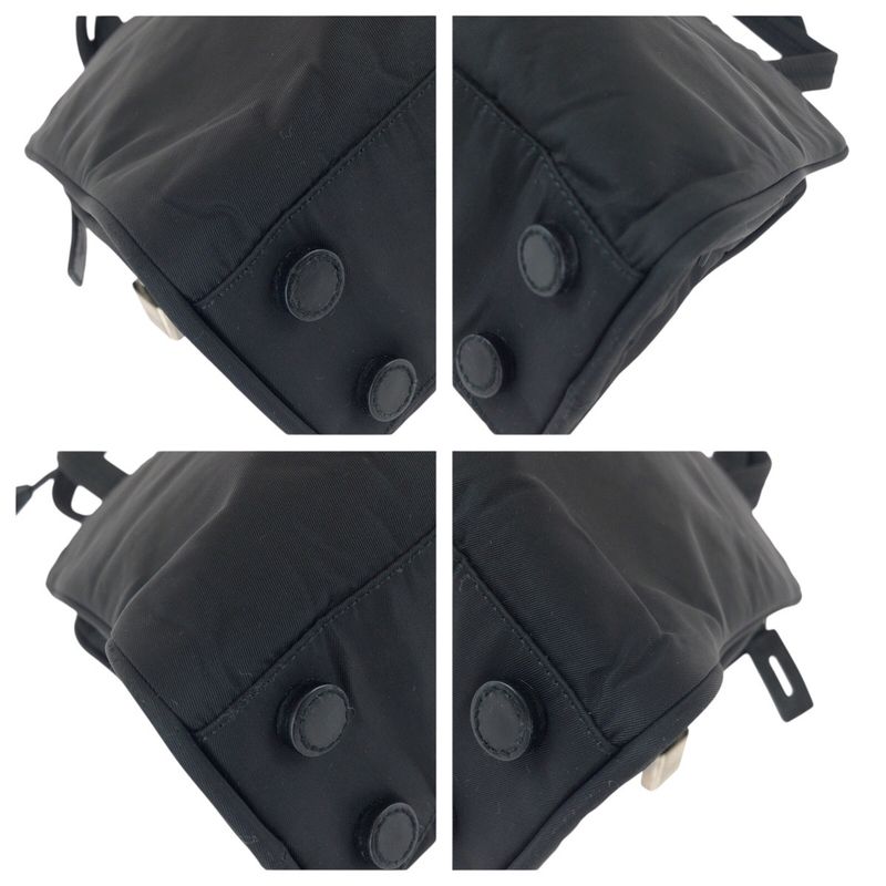 Prada Tessuto Black Silver Nylon Tote