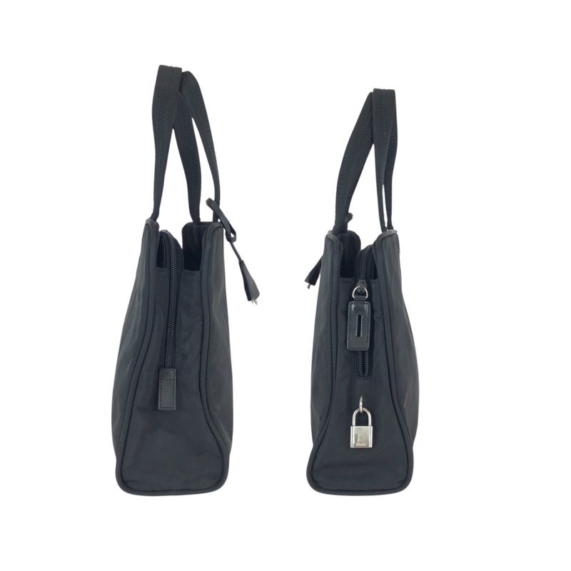 Prada Tessuto Black Silver Nylon Tote
