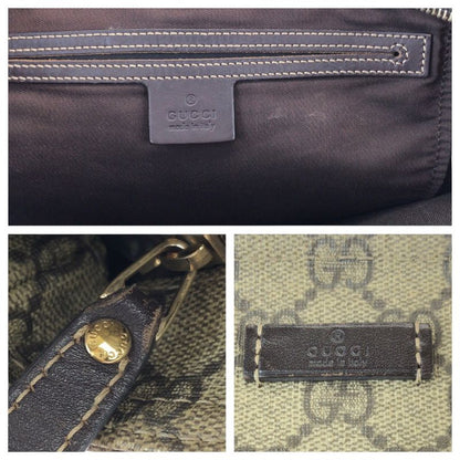 Gucci Beige Brown Gold GG Supreme Canvas Shoulder Bag