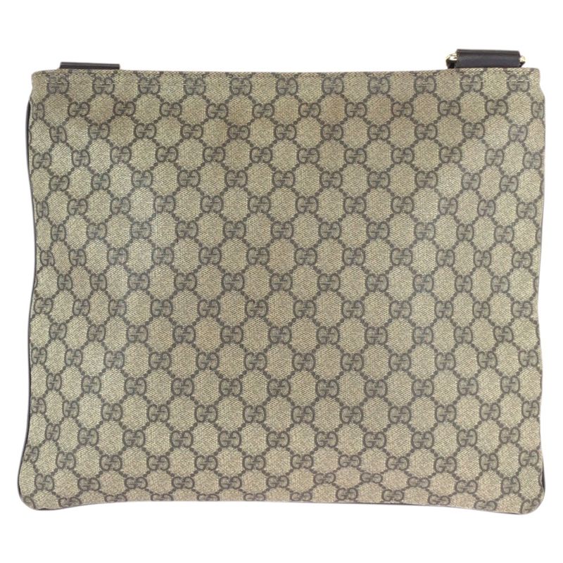 Gucci Beige Brown Gold GG Supreme Canvas Shoulder Bag