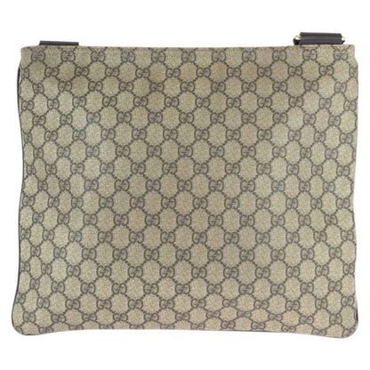 Gucci Beige Brown Gold GG Supreme Canvas Shoulder Bag