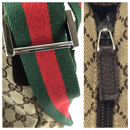 Gucci Sherry Line GG Pattern Beige Brown Canvas Leather Shoulder Bag