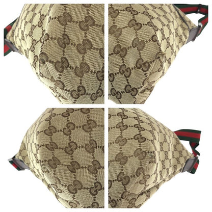 Gucci Sherry Line GG Pattern Beige Brown Canvas Leather Shoulder Bag